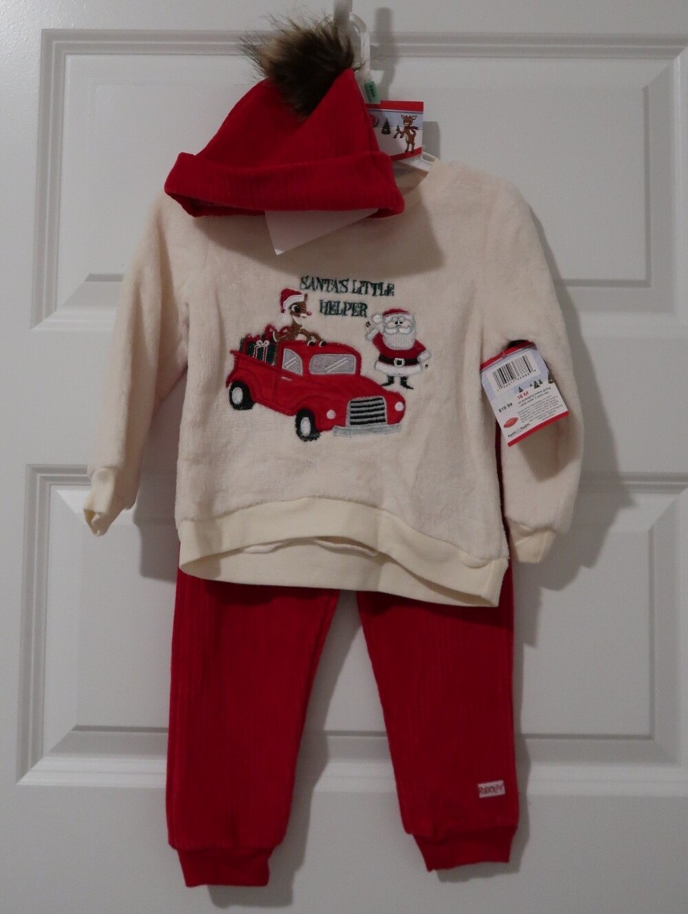 NWT 3 Piece Set Christmas Santa's Little Helper Set In Size 18 Months